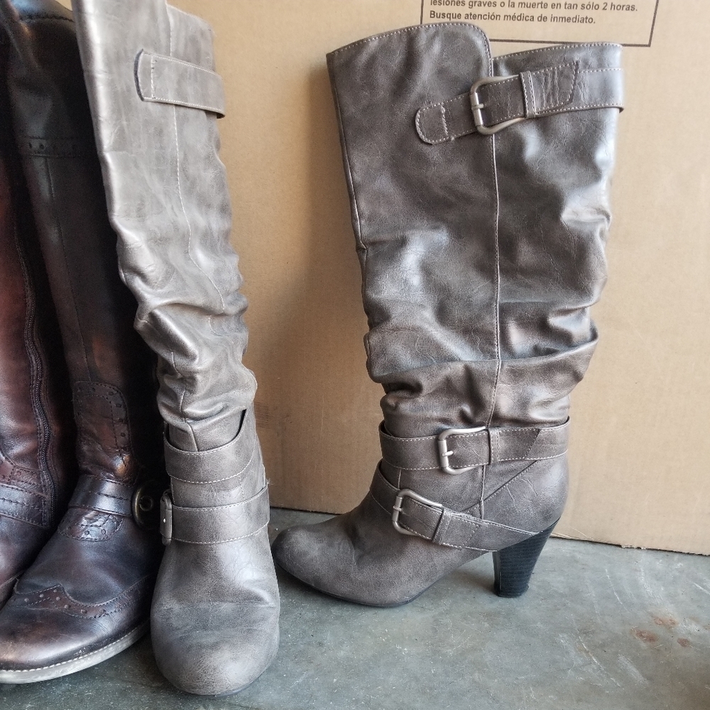 Gray Madden girl calf height boots